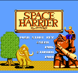 Space Harrier title screen for Famicom